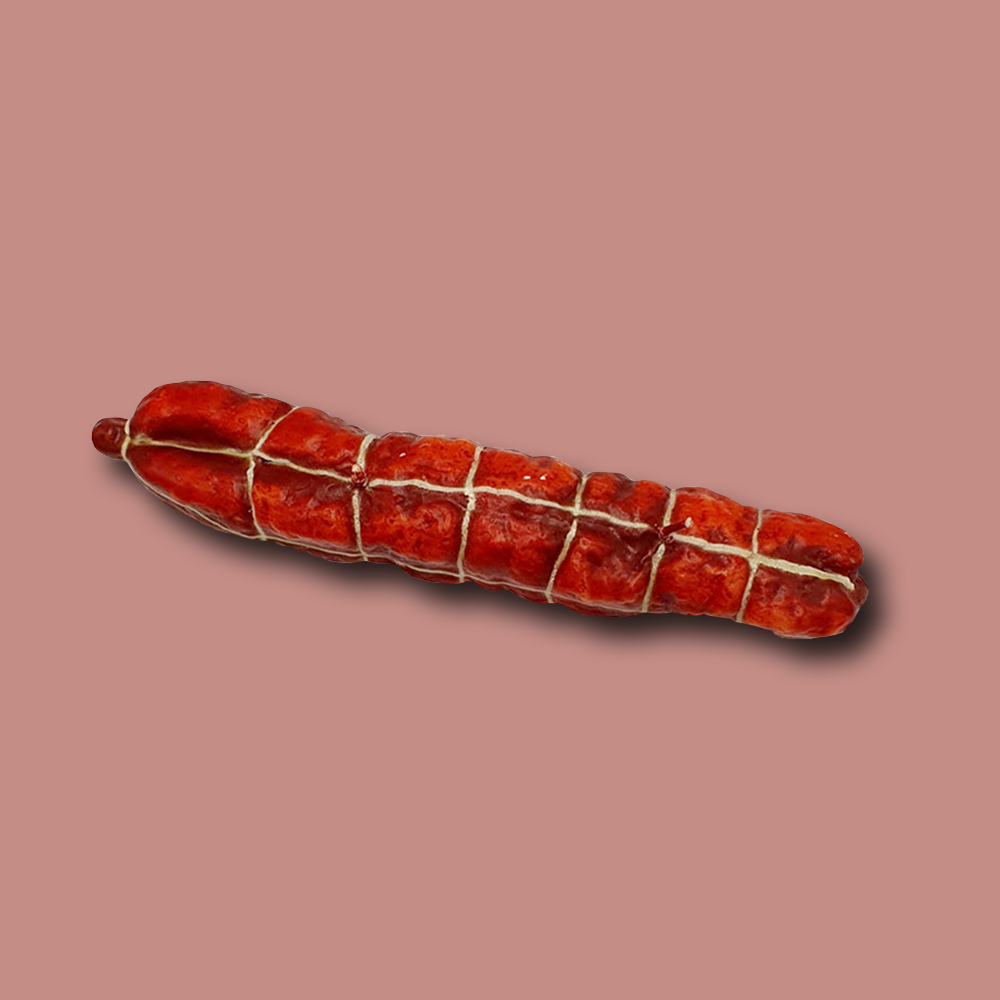 Kerze in Salami Form von Cereria Introna im FROHSINN erhältlich