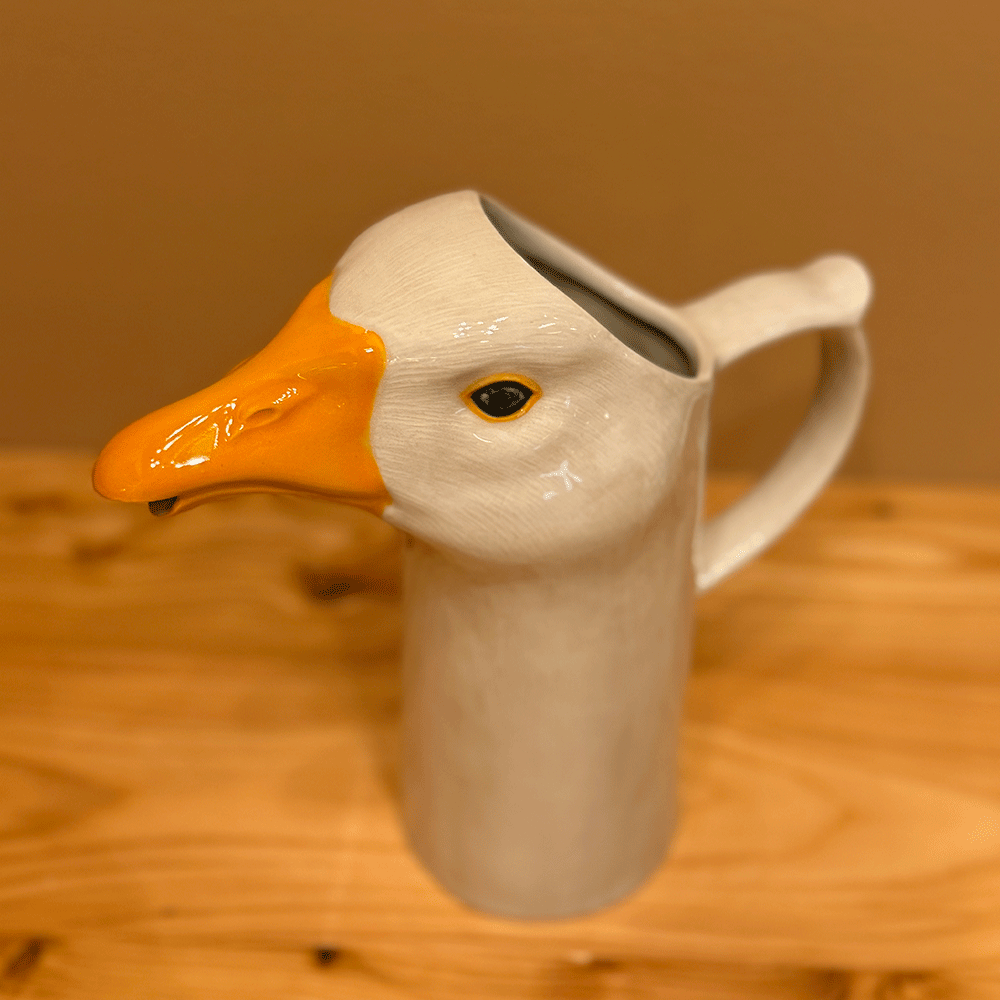 Krug aus Keramik in Gans Form von Quail Ceramics