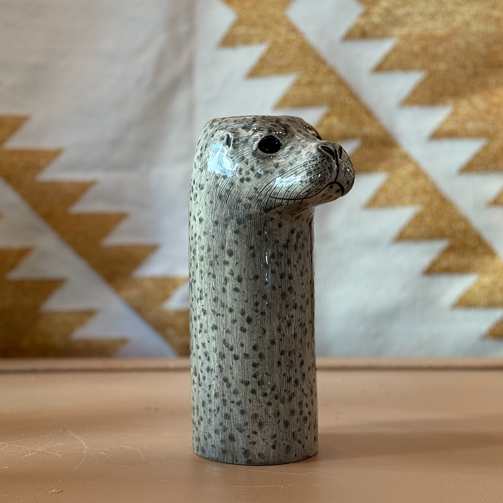 Seehund Vase von Quail Ceramics aus Keramik, im Farbton grau