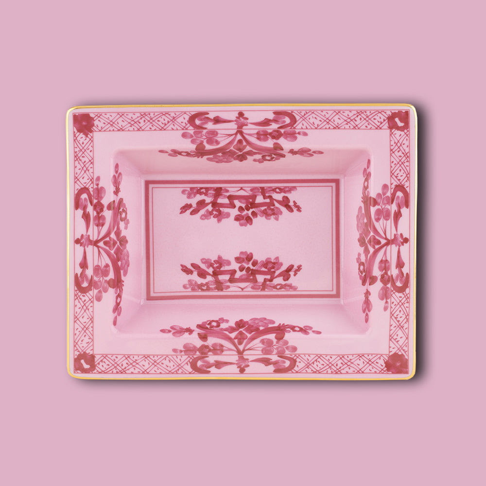 Vide Poche von Ginora 1735 aus Porzellan, im Farbton  Porpora, Rosa und Pink mit Goldrand